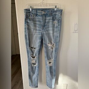 Distressed American Eagle luxe stretch skinny jeans
